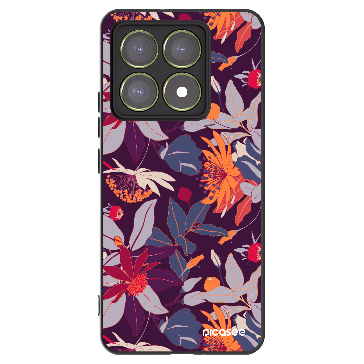 Picasee silikónový čierny obal pre Xiaomi 14T - Purple Leaf