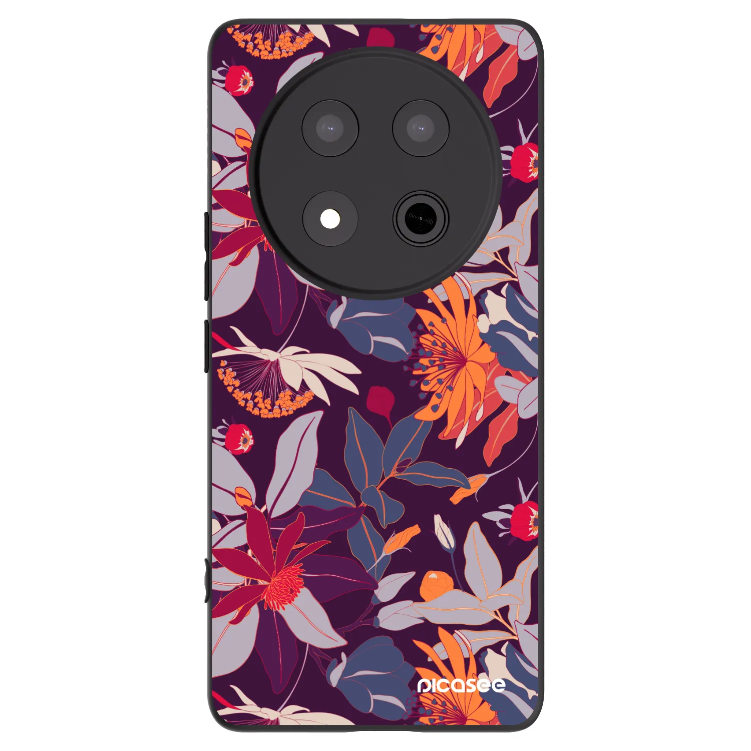 Picasee silikónový čierny obal pre Honor Magic7 Lite 5G - Purple Leaf