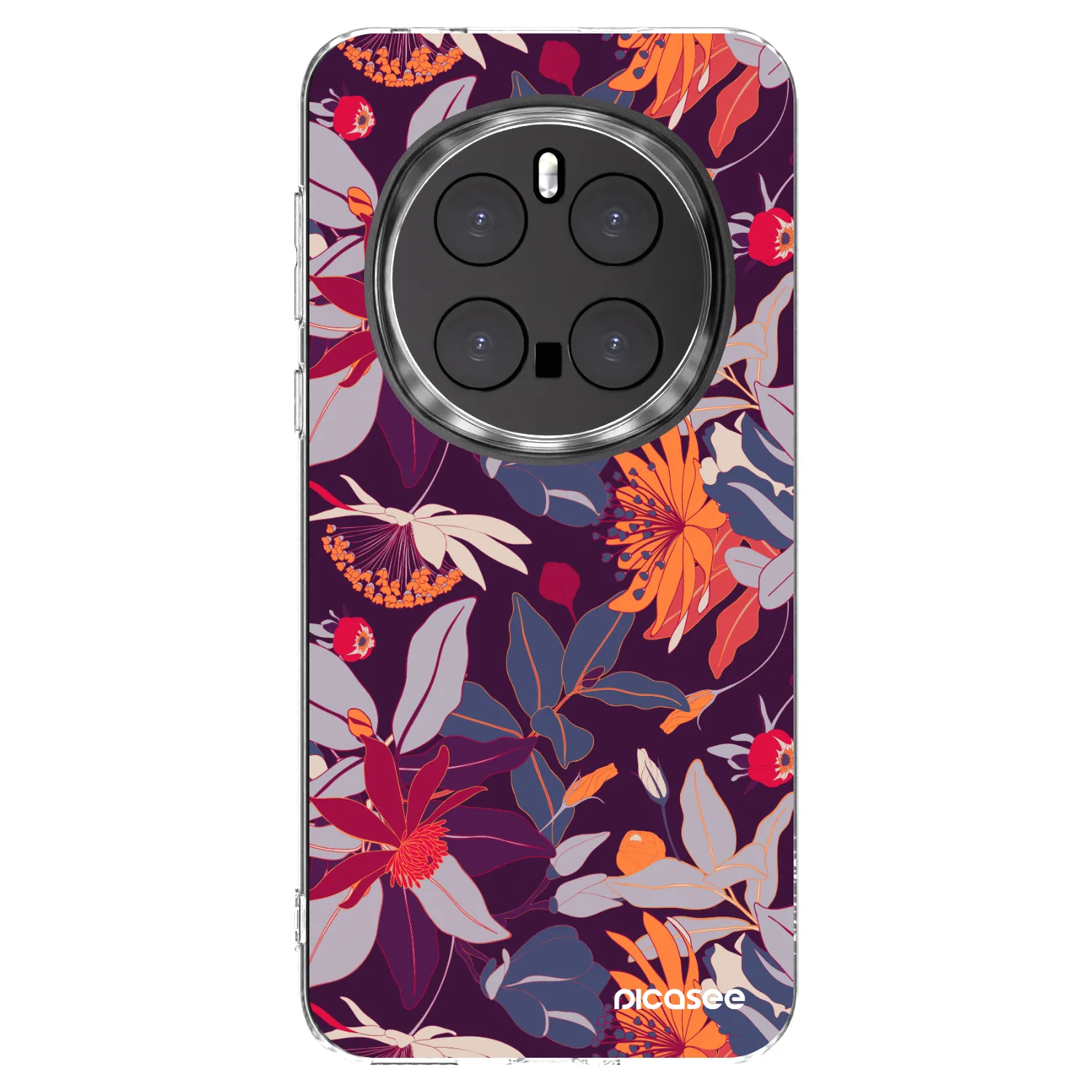 Picasee silikónový prehľadný obal pre Honor Magic7 Pro 5G - Purple Leaf