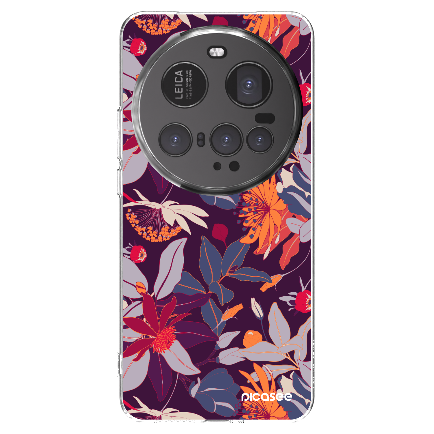Picasee silikónový prehľadný obal pre Xiaomi 15 Ultra - Purple Leaf