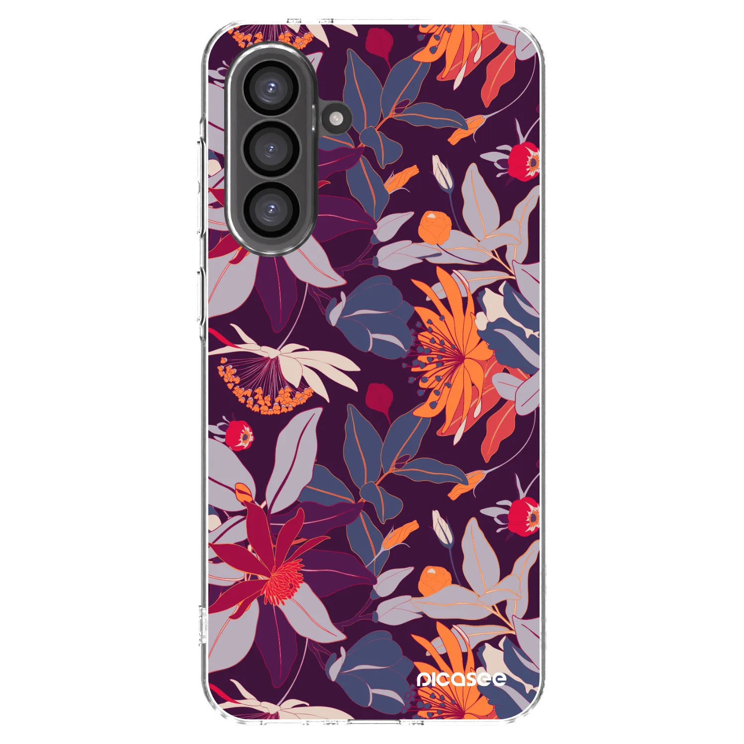 Picasee silikónový prehľadný obal pre Samsung Galaxy A56 5G A566B - Purple Leaf