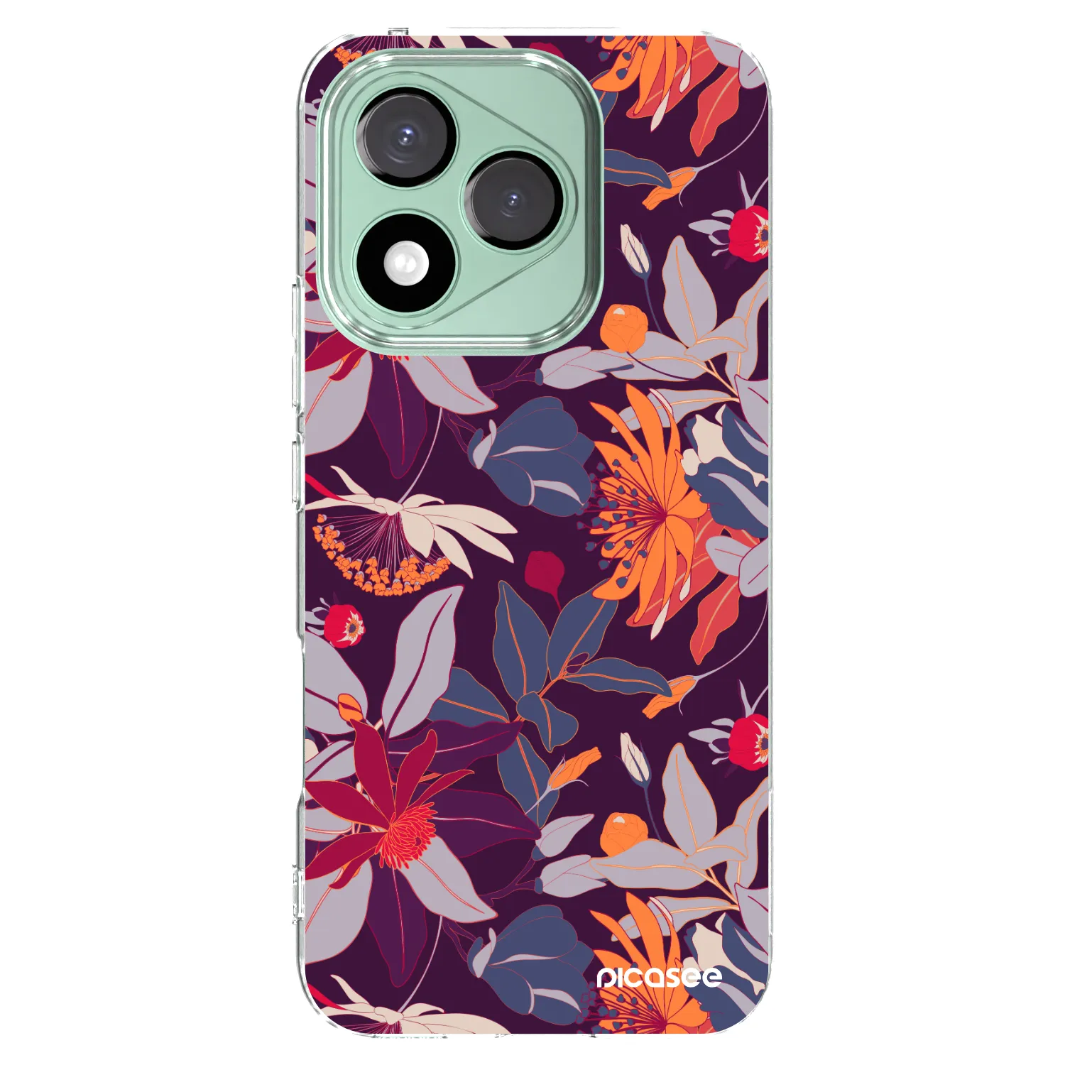 Picasee silikónový prehľadný obal pre Honor 400 Lite 5G - Purple Leaf