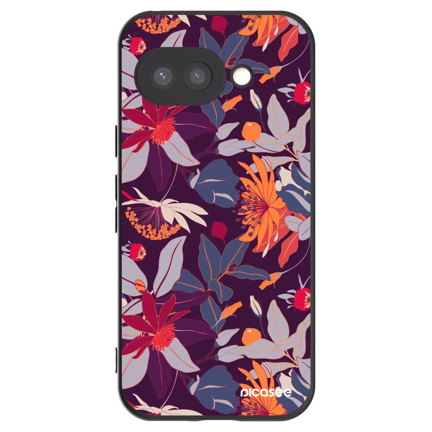 Picasee silikónový čierny obal pre Google Pixel 9a - Purple Leaf