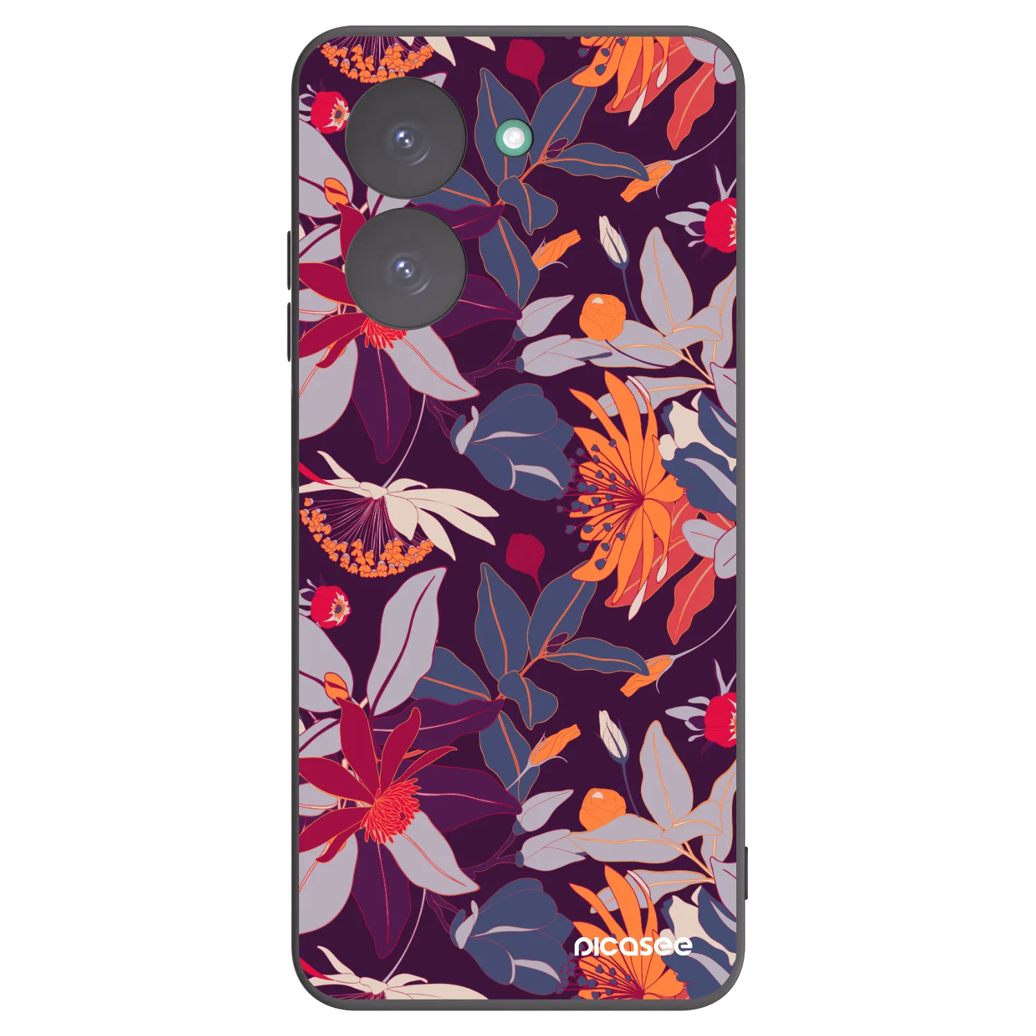 Picasee silikónový čierny obal pre Xiaomi Redmi A5 - Purple Leaf