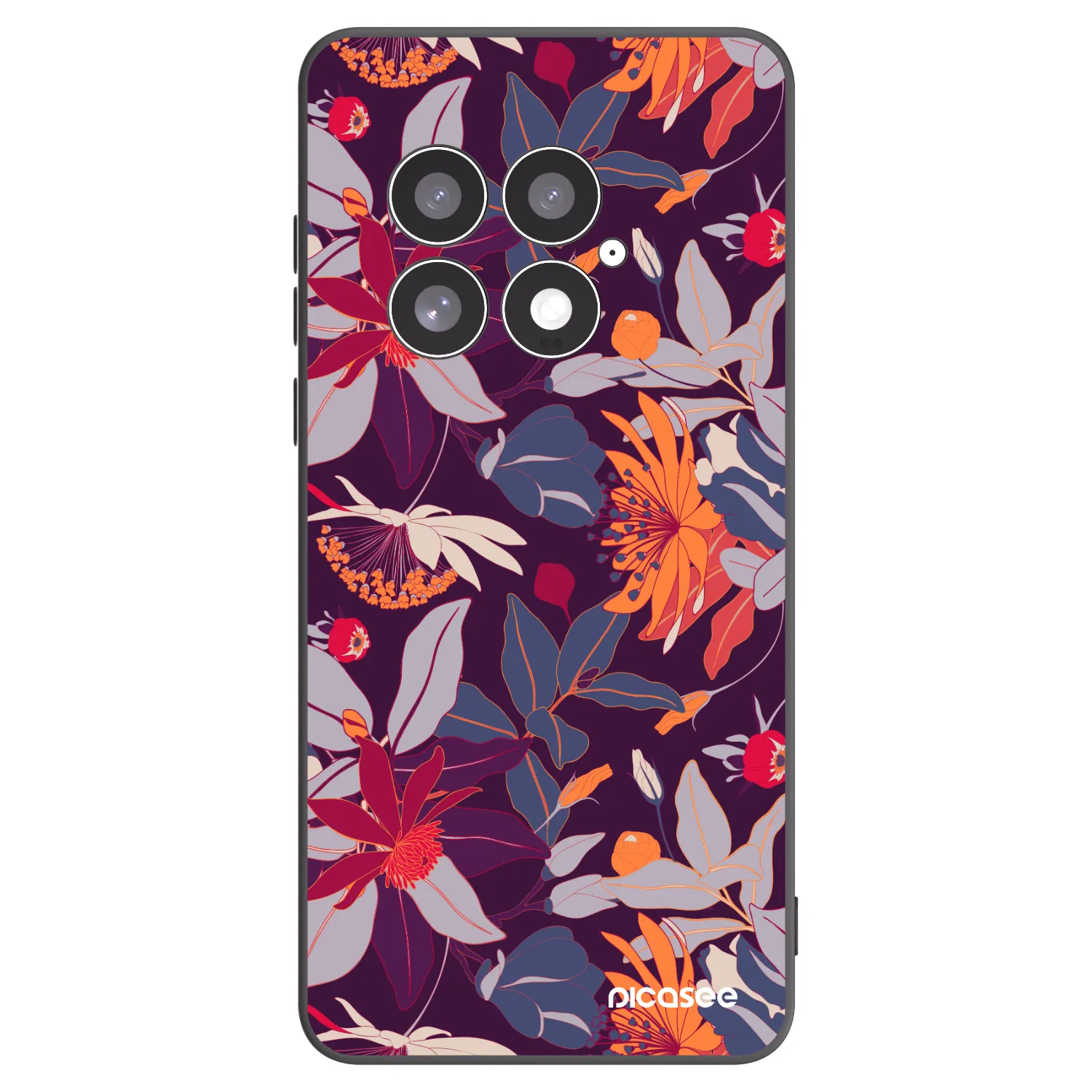 Picasee silikónový čierny obal pre OnePlus 13 5G - Purple Leaf