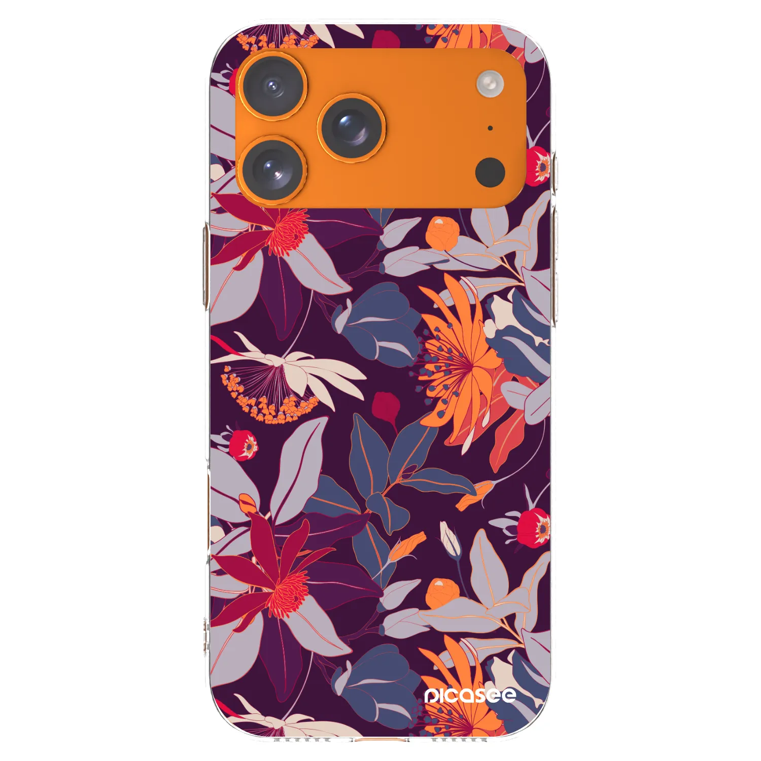 Silikónový prehľadný obal pre Apple iPhone 17 Pro Max - Purple Leaf