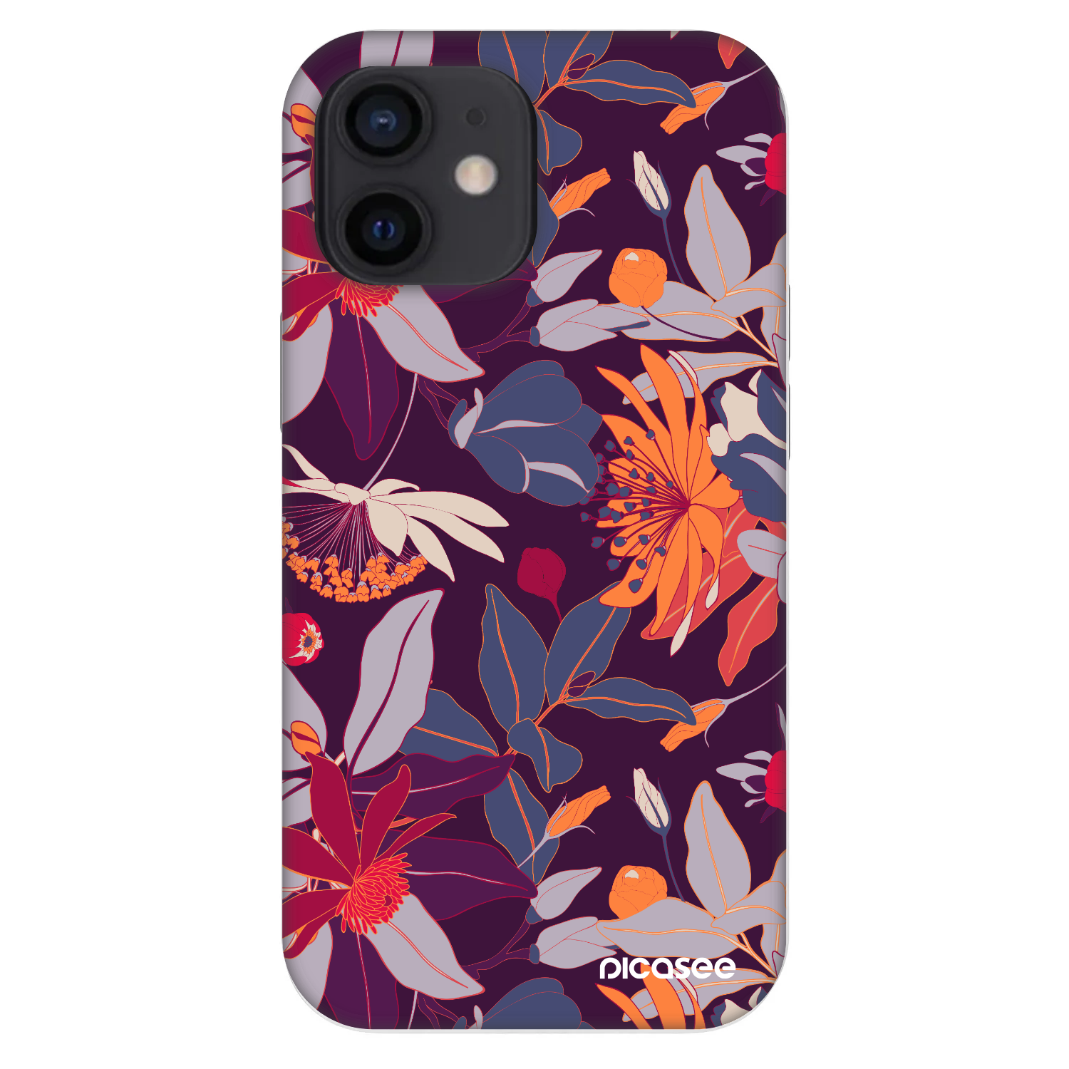 Picasee Fashion Case pre Apple iPhone 12 mini - Purple Leaf