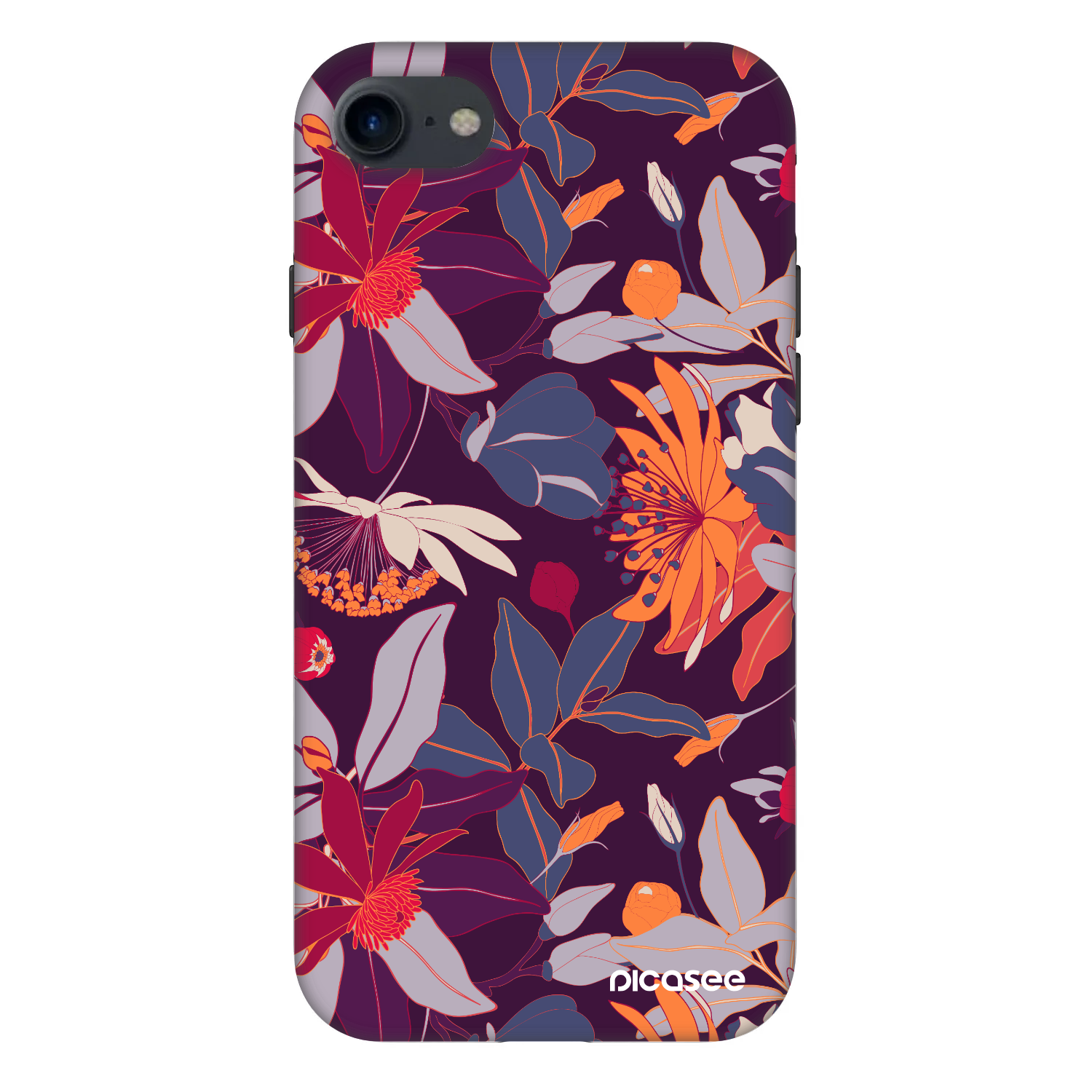 Picasee Fashion Case pre Apple iPhone SE 2020 - Purple Leaf