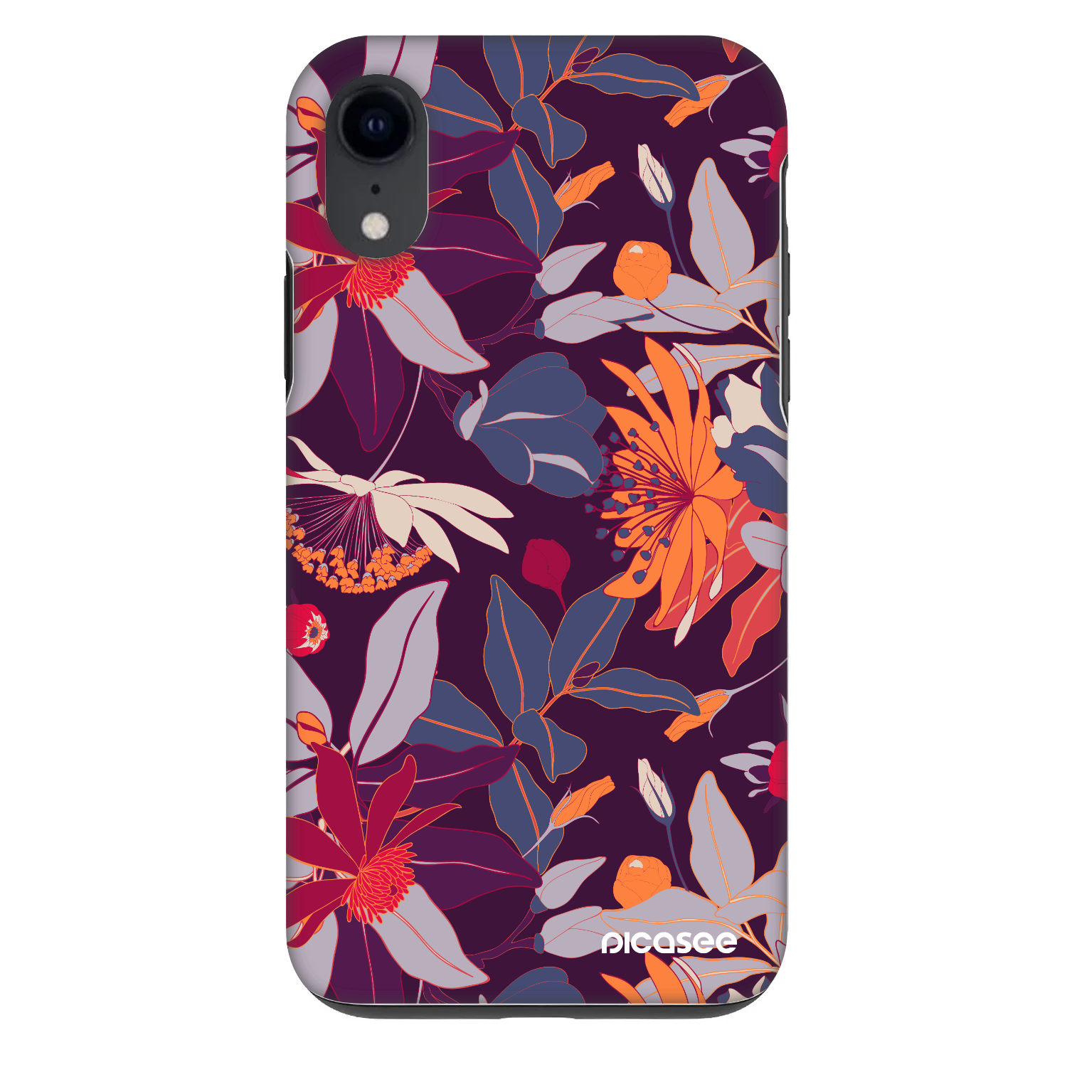 Picasee Fashion Case pre Apple iPhone XR - Purple Leaf