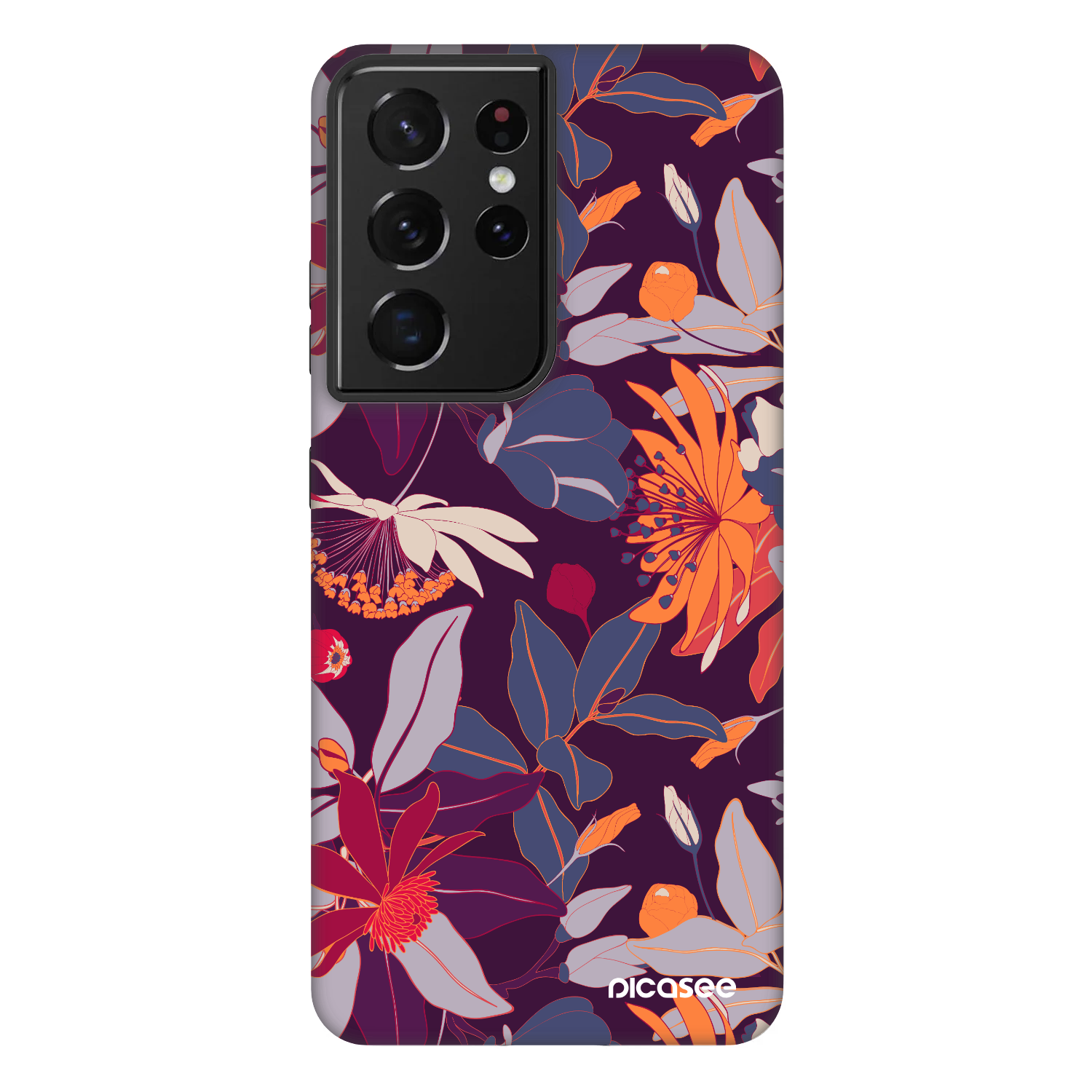 Picasee Fashion Case pre Samsung Galaxy S21 Ultra 5G G998B - Purple Leaf