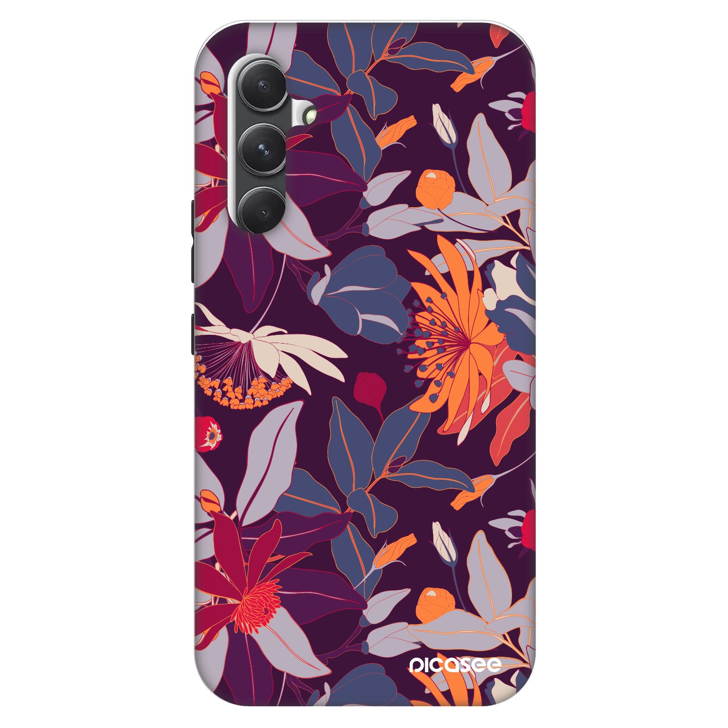 Picasee Fashion Case pre Samsung Galaxy A34 5G A346B - Purple Leaf
