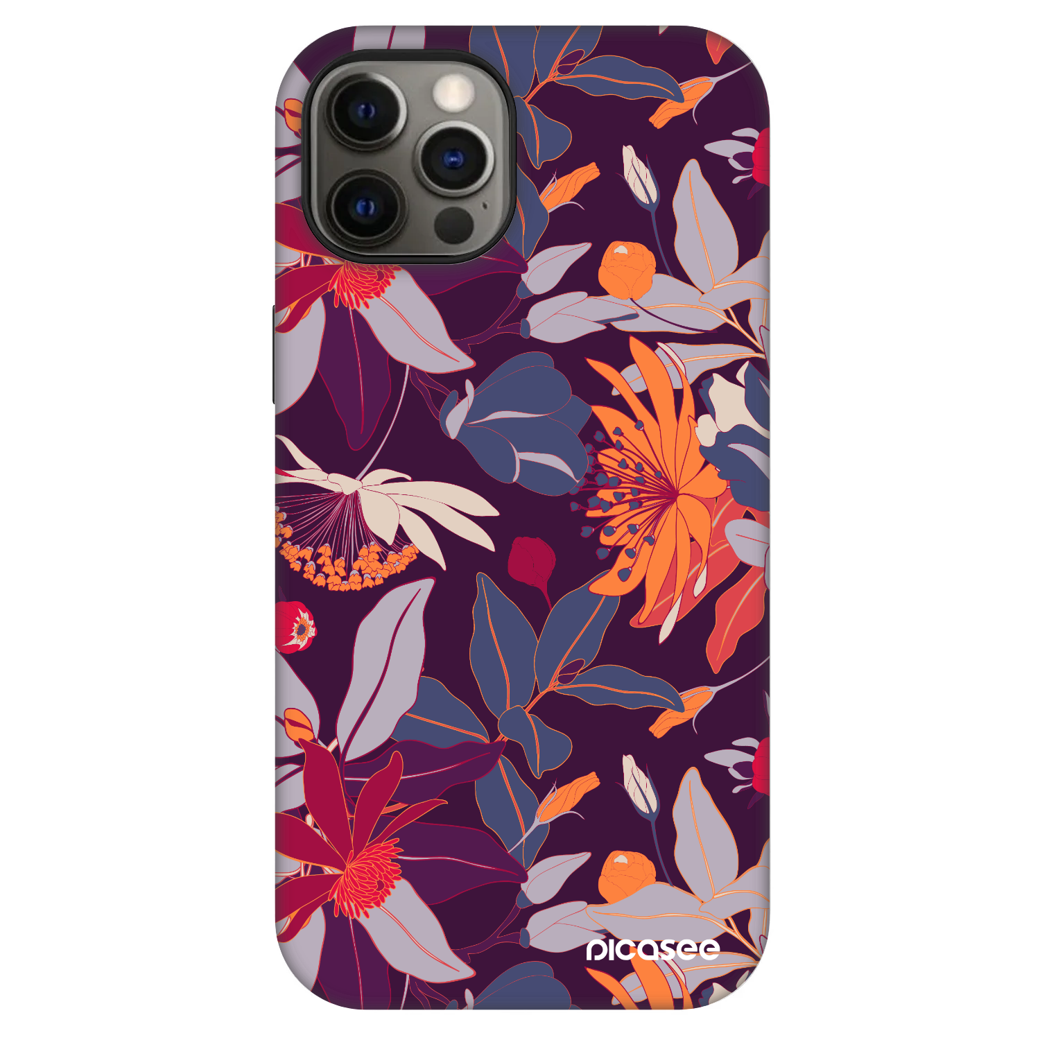 Picasee Fashion Case MagSafe pre Apple iPhone 12 - Purple Leaf