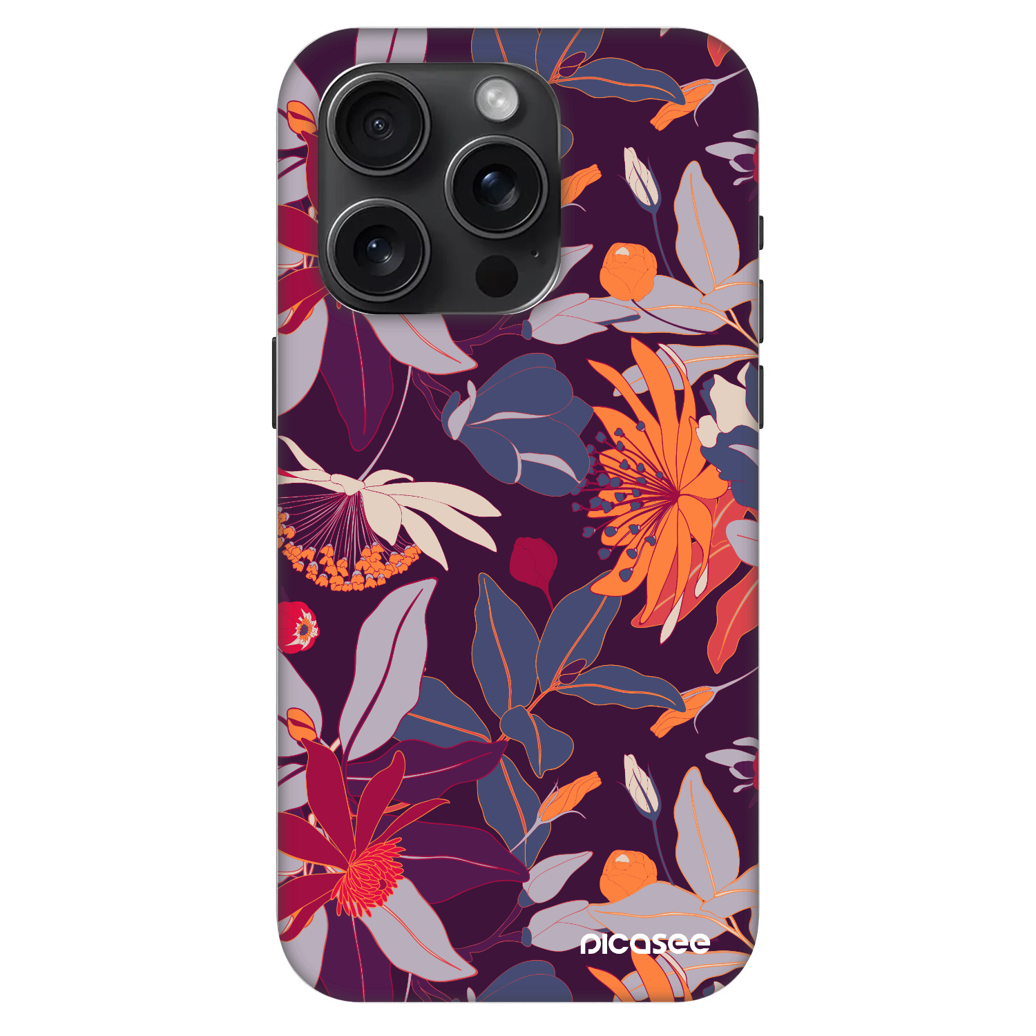 Fashion Case MagSafe pre Apple iPhone 15 Pro - Purple Leaf