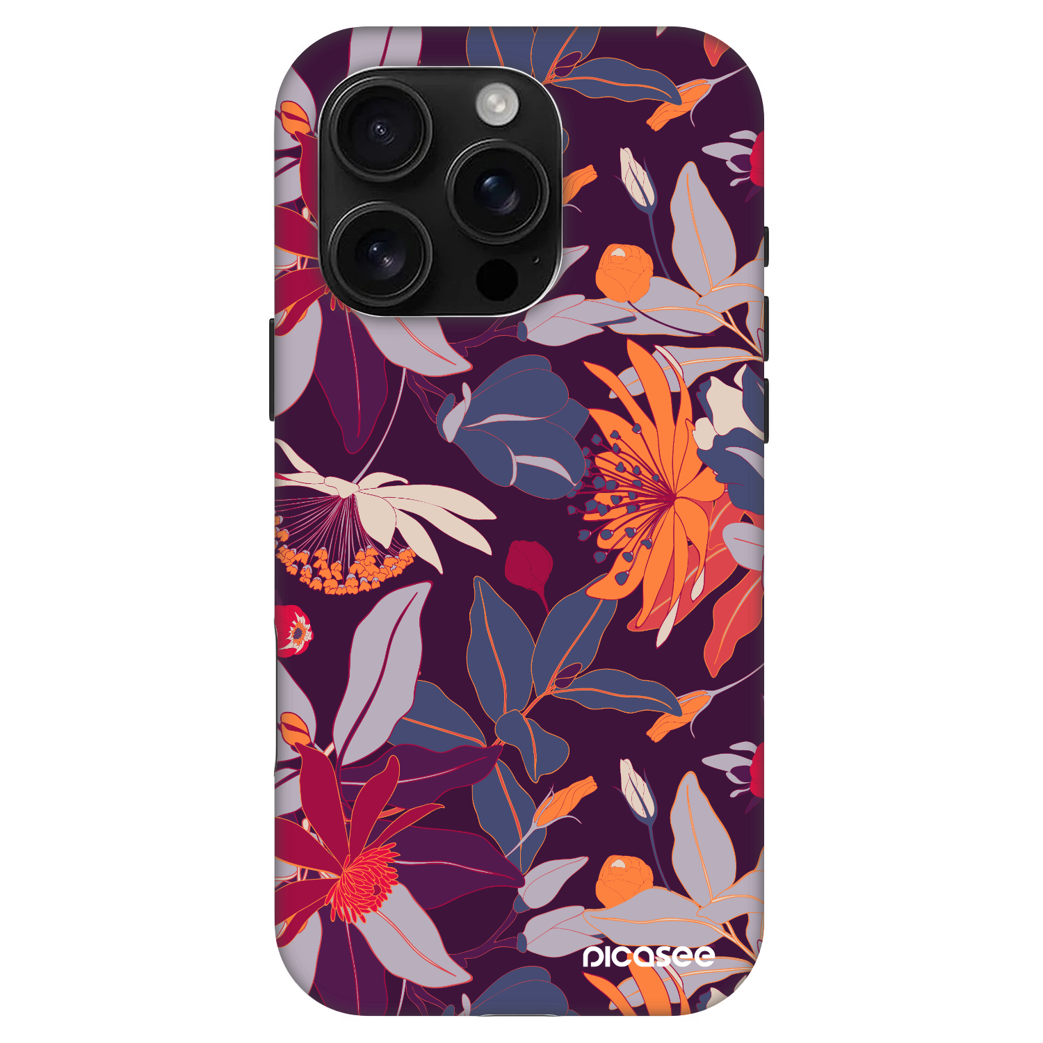 Picasee Fashion Case MagSafe pre Apple iPhone 16 Pro - Purple Leaf