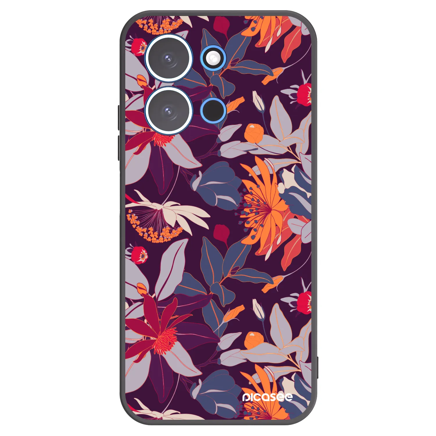 Picasee silikónový čierny obal pre Xiaomi Redmi 15C 4G - Purple Leaf