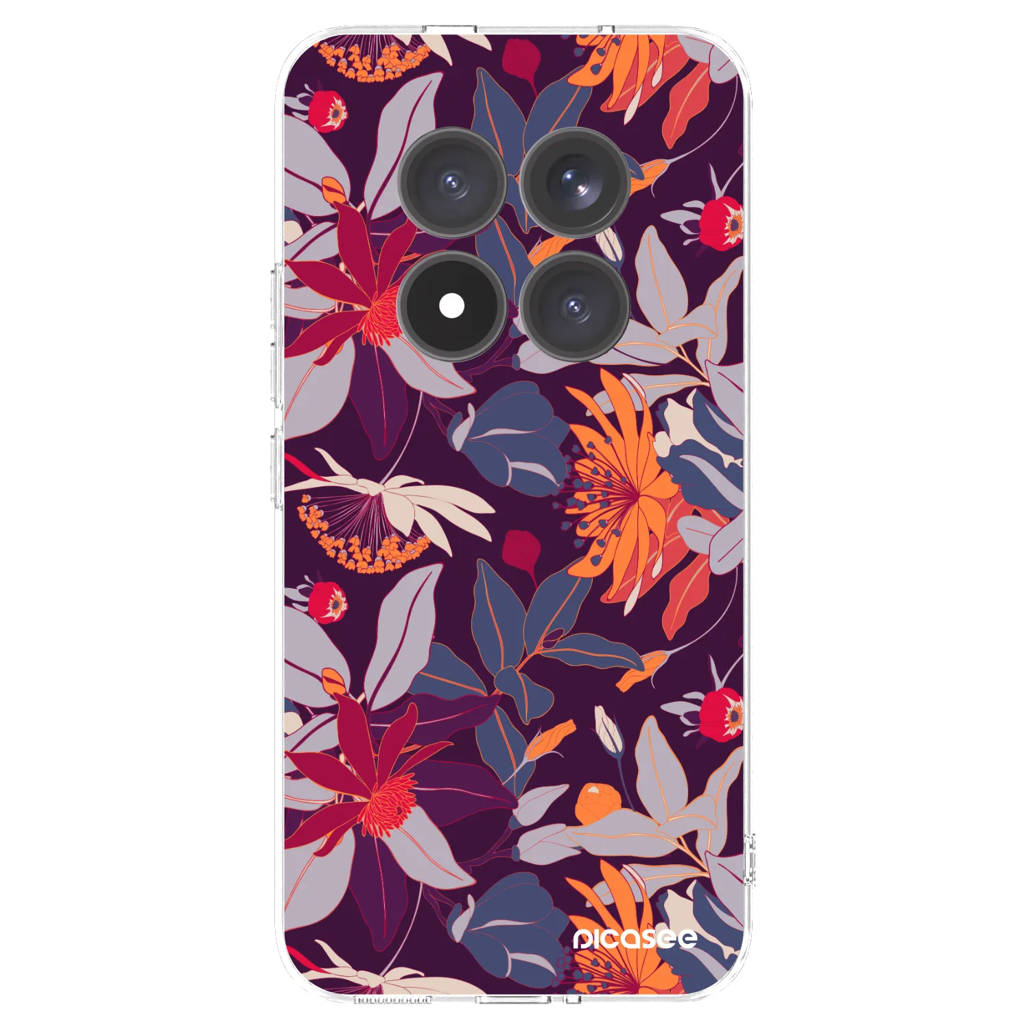 Silikónový prehľadný obal pre Xiaomi Redmi Note 15 Pro+ - Purple Leaf