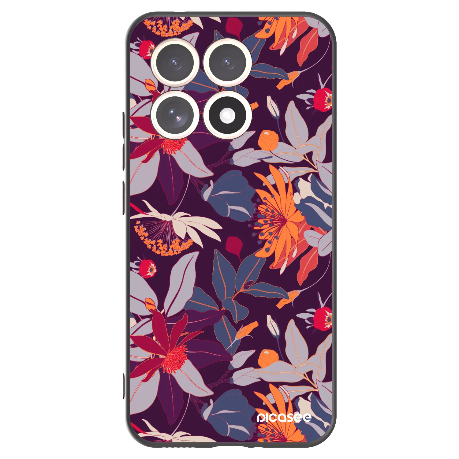 Picasee silikónový čierny obal pre Xiaomi 15T - Purple Leaf