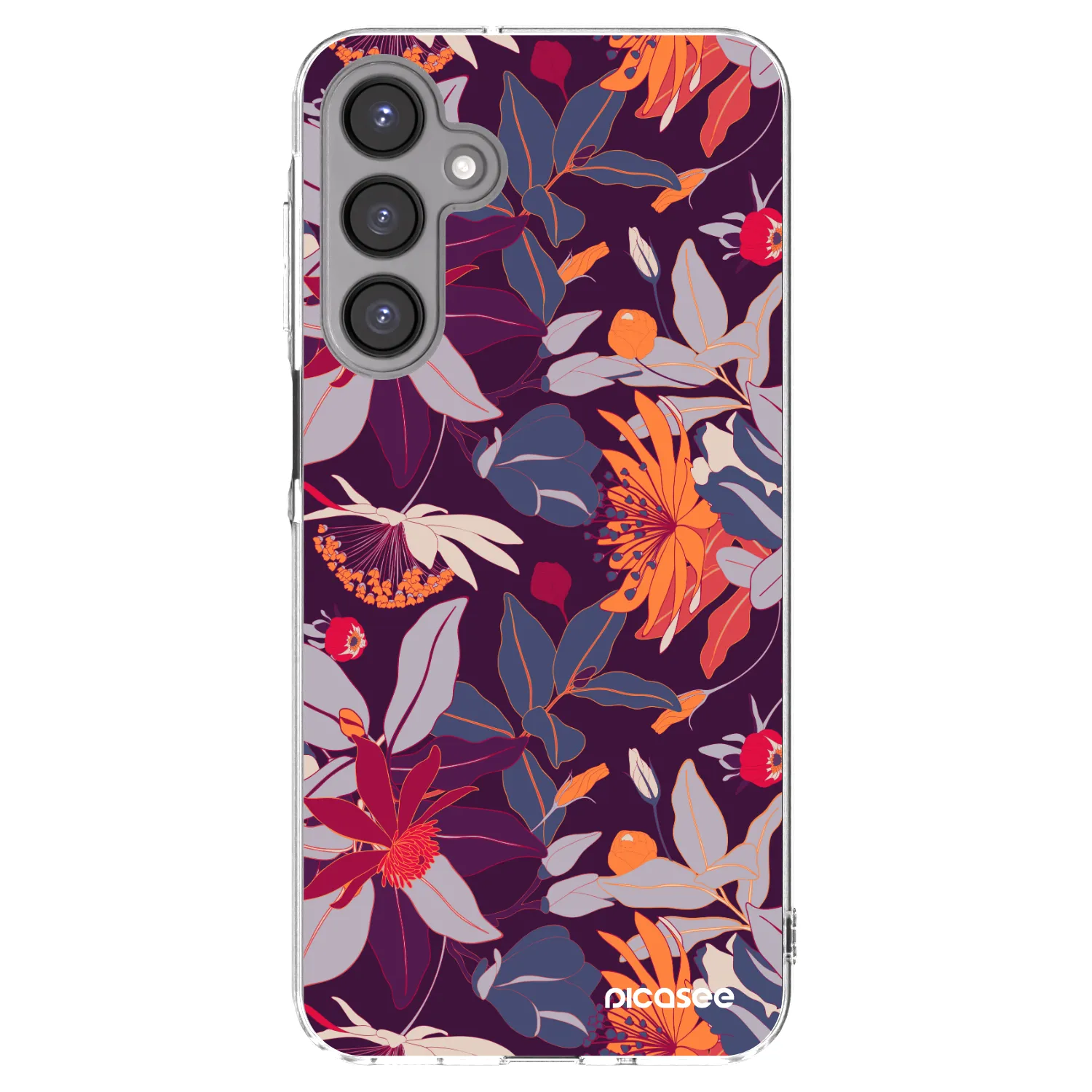 Picasee silikónový prehľadný obal pre Samsung Galaxy A16 4G - Purple Leaf