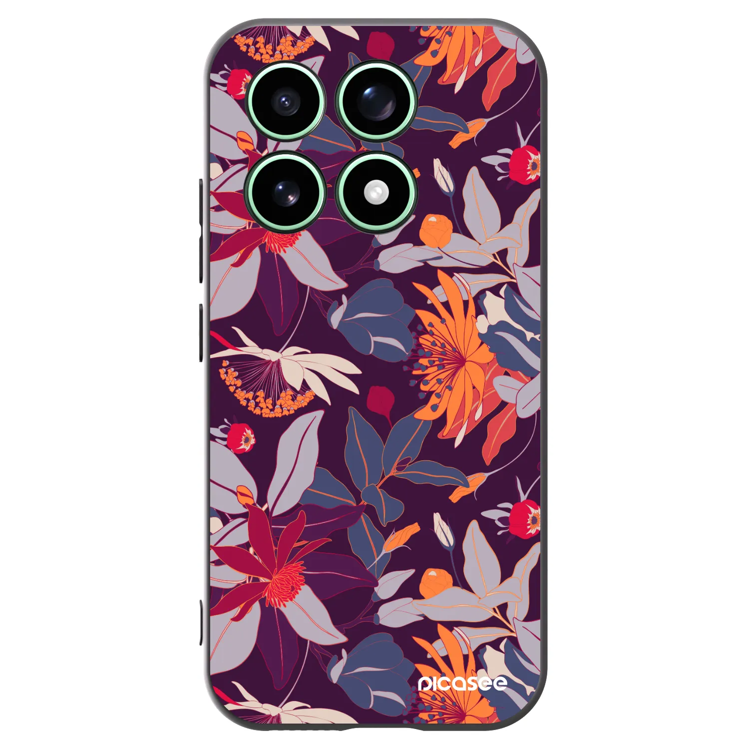 Picasee silikónový čierny obal pre Xiaomi 17 - Purple Leaf