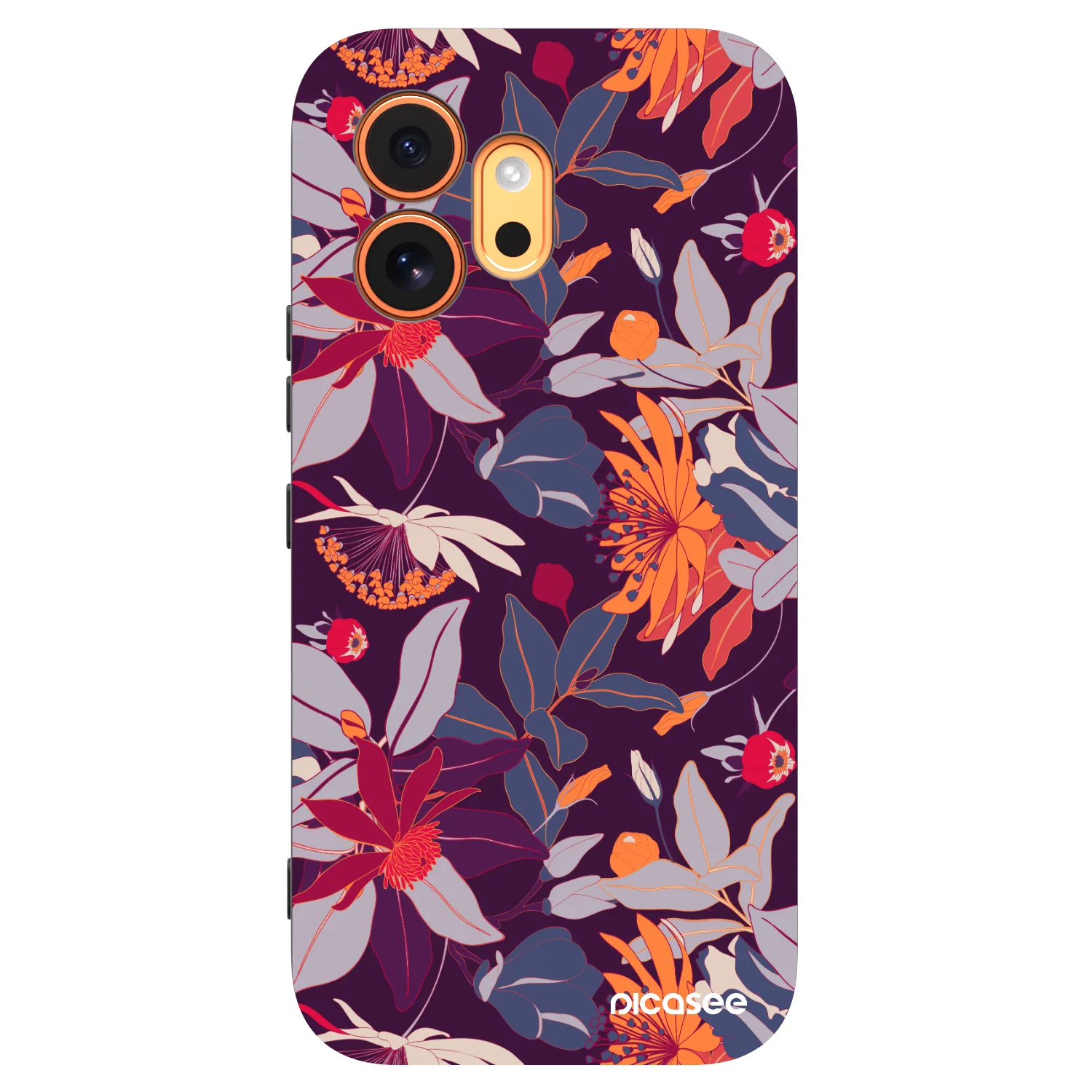 Picasee silikónový čierny obal pre Honor 600 - Purple Leaf