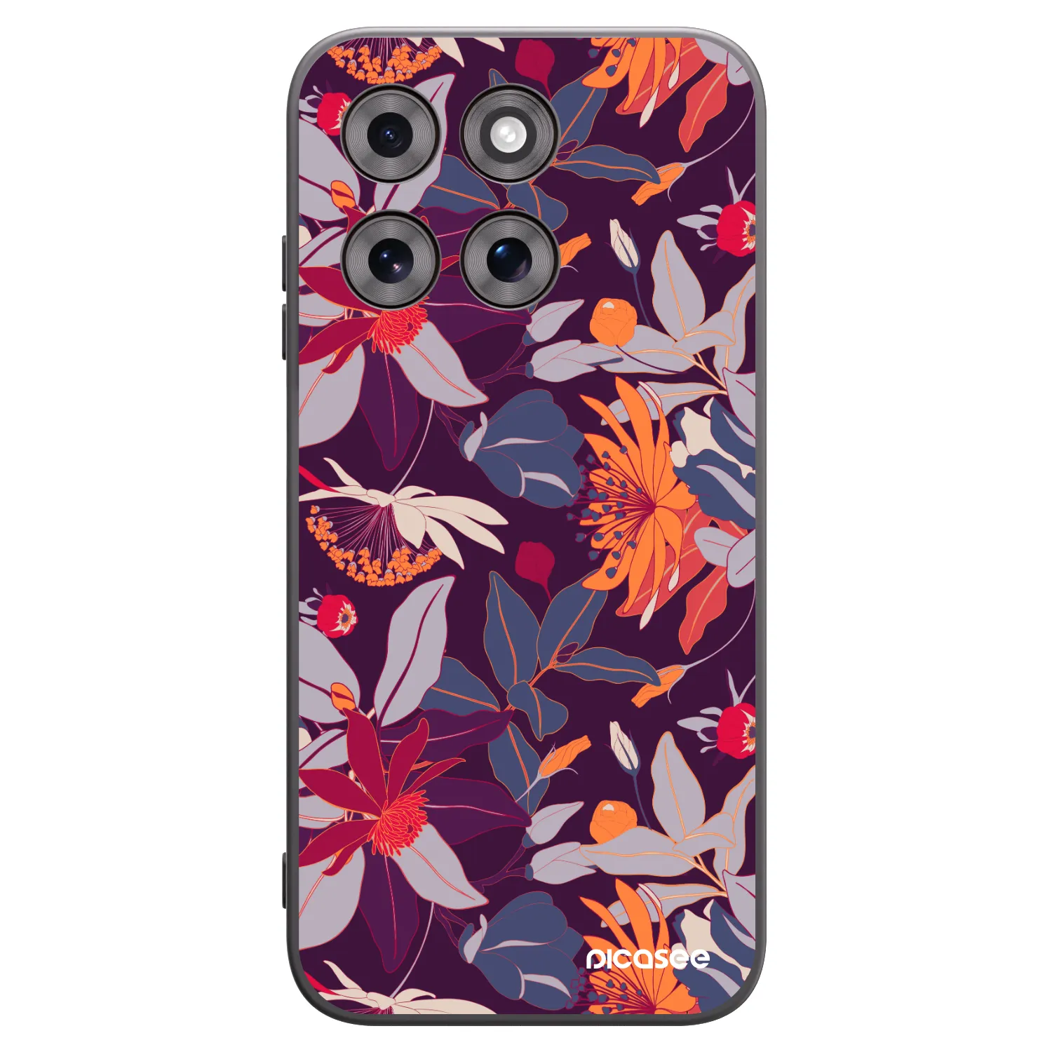 Picasee silikónový čierny obal pre Motorola Moto G77 - Purple Leaf