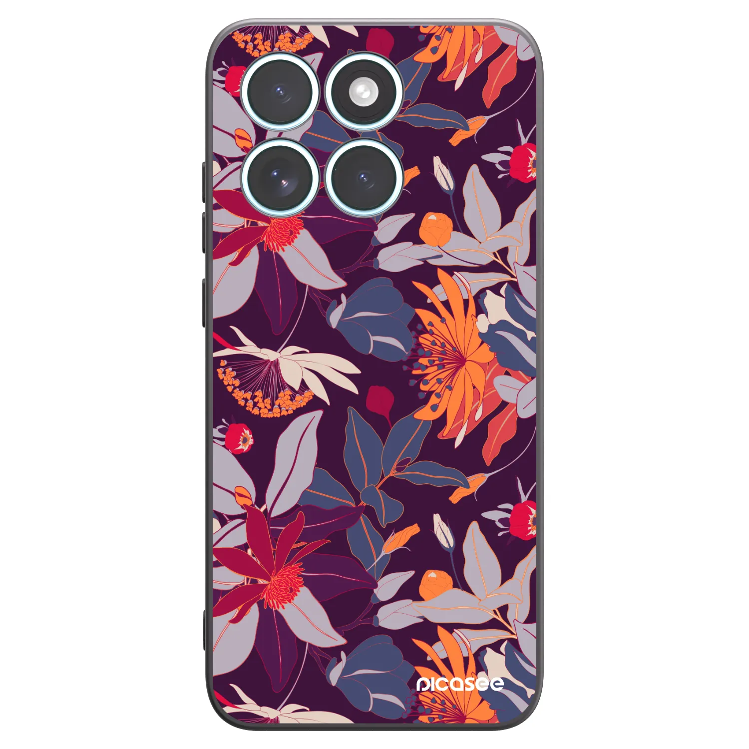 Picasee silikónový čierny obal pre Motorola Edge 70 Fusion - Purple Leaf