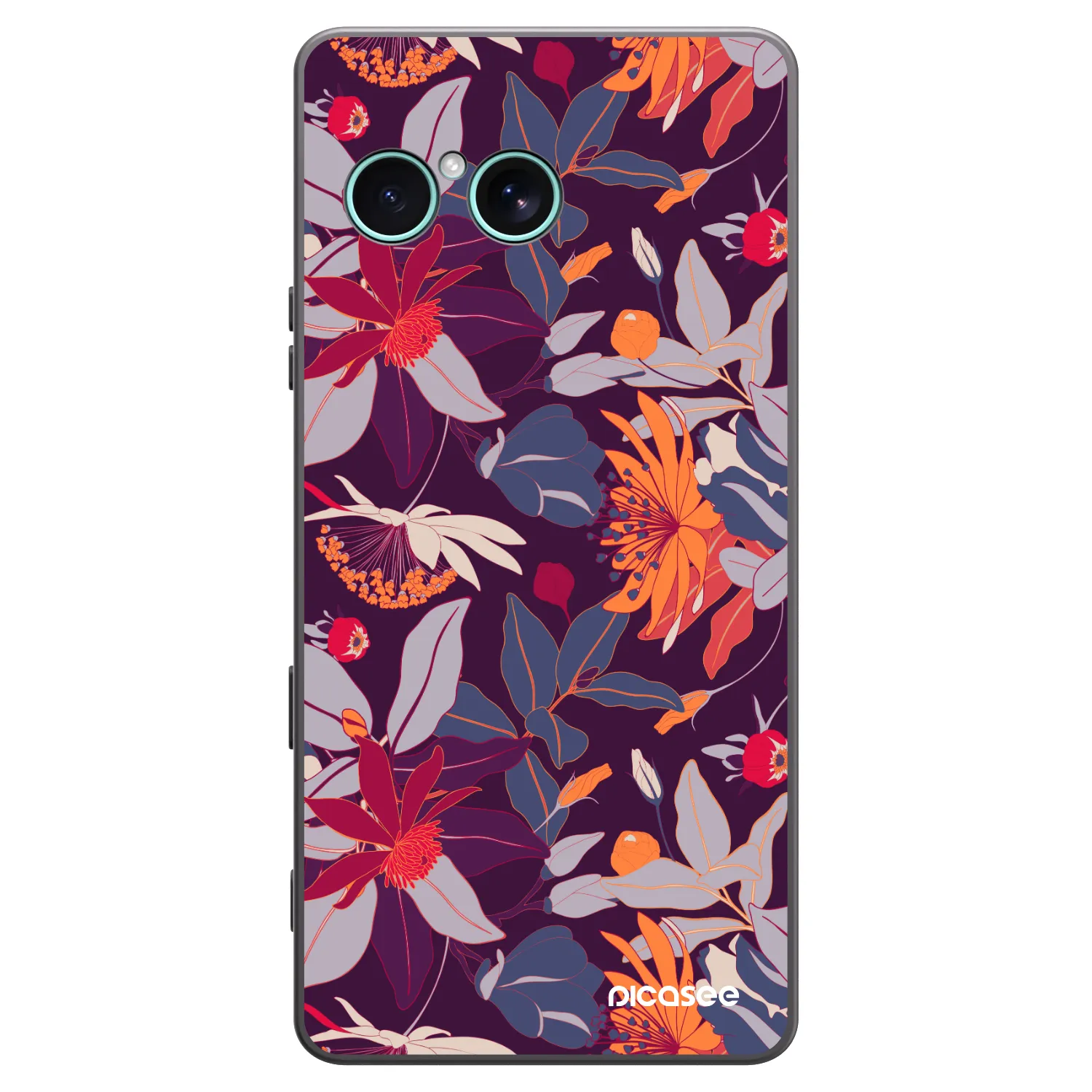 Picasee silikónový čierny obal pre Sony Xperia 10 VII - Purple Leaf