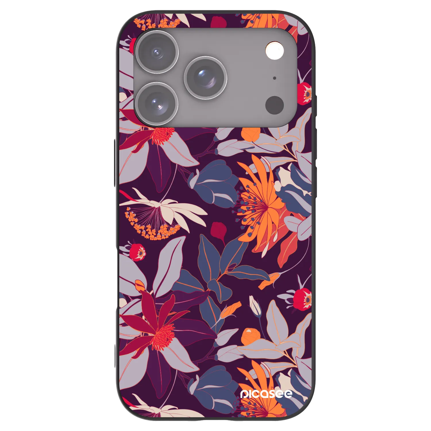 Picasee silikónový čierny obal pre Apple iPhone 18 Pro - Purple Leaf