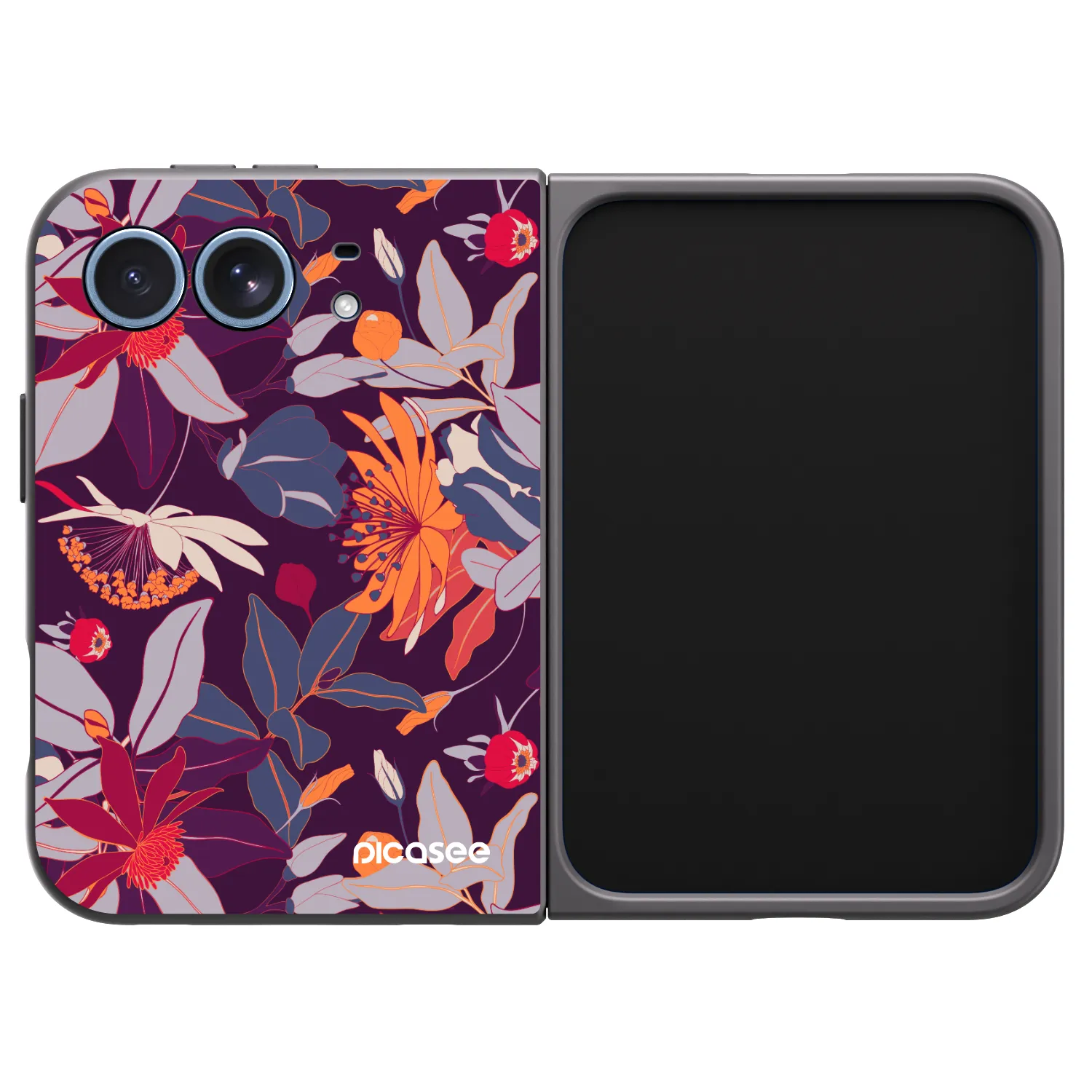 Picasee silikónový čierny obal pre Apple iPhone Ultra - Purple Leaf