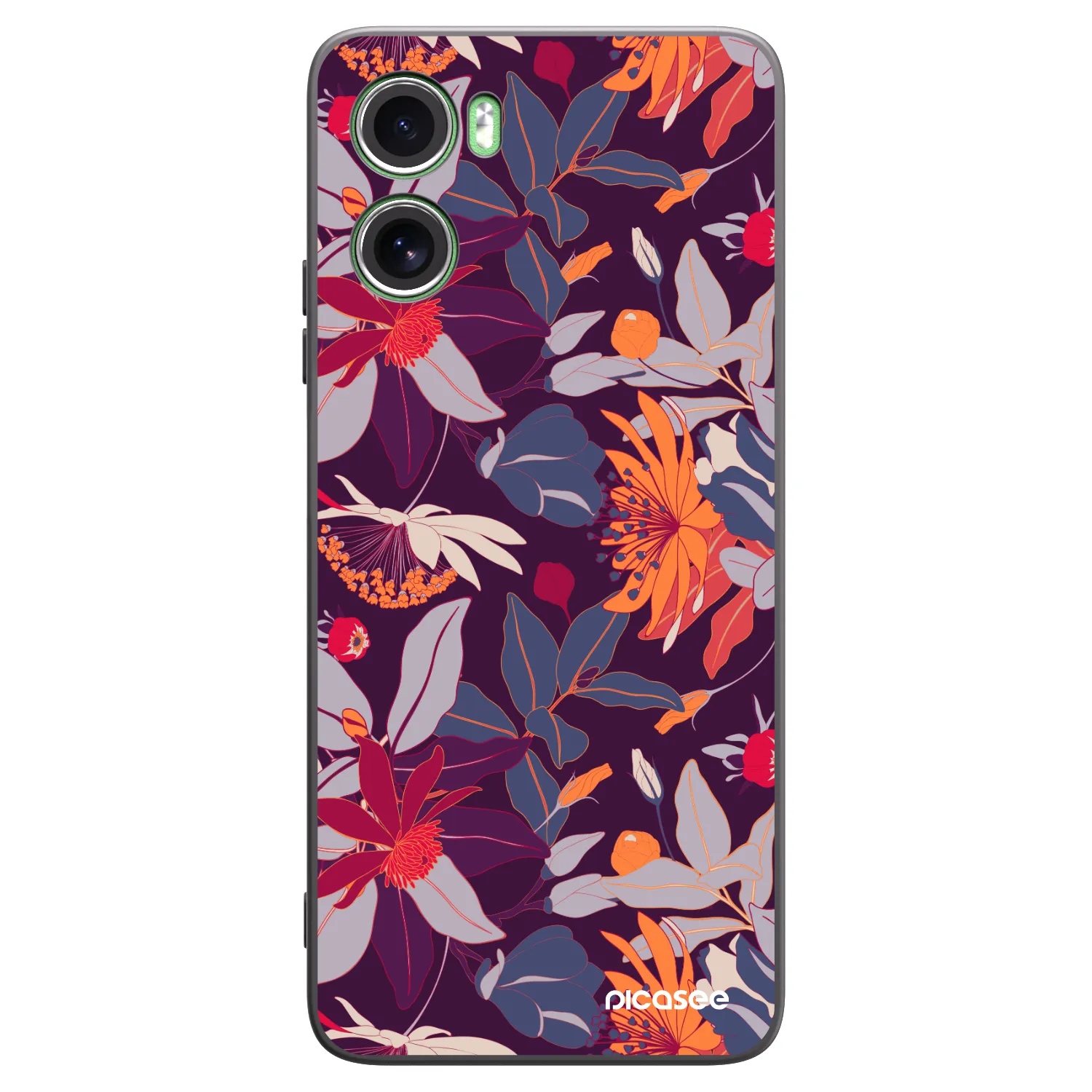 Picasee silikónový čierny obal pre Motorola Moto G06 - Purple Leaf