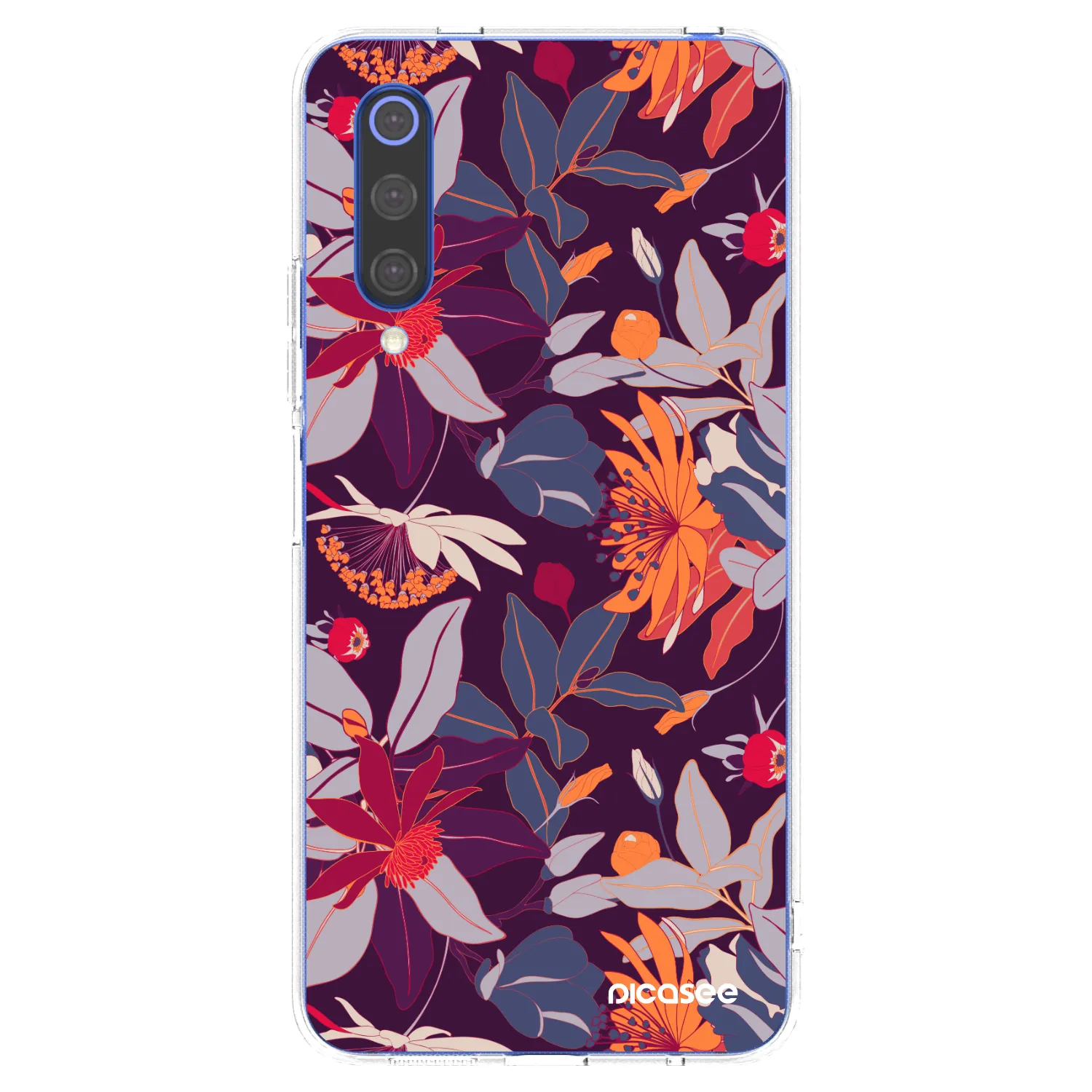 Picasee silikónový prehľadný obal pre Xiaomi Mi 9 SE - Purple Leaf