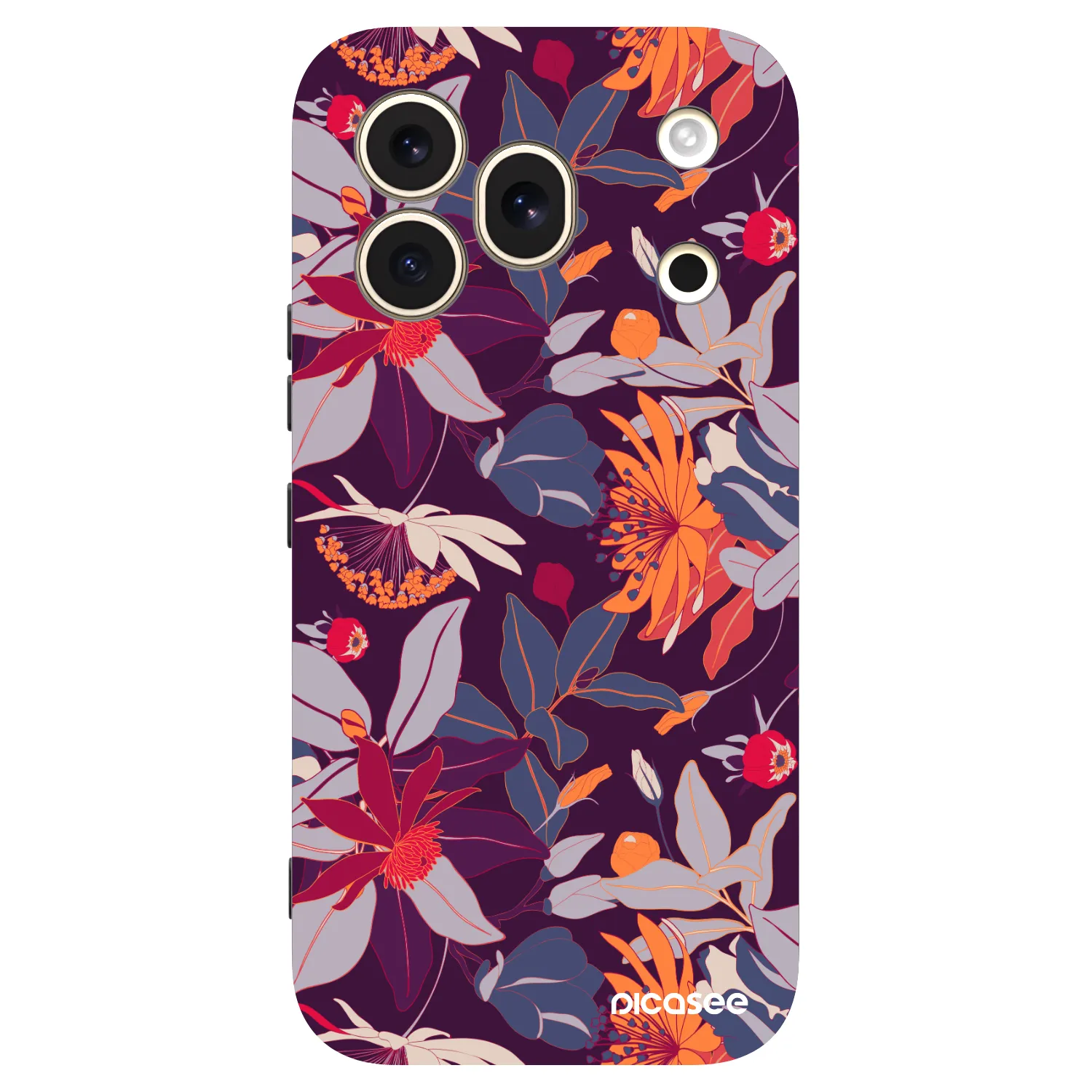 Picasee silikónový čierny obal pre Honor 600 Pro - Purple Leaf