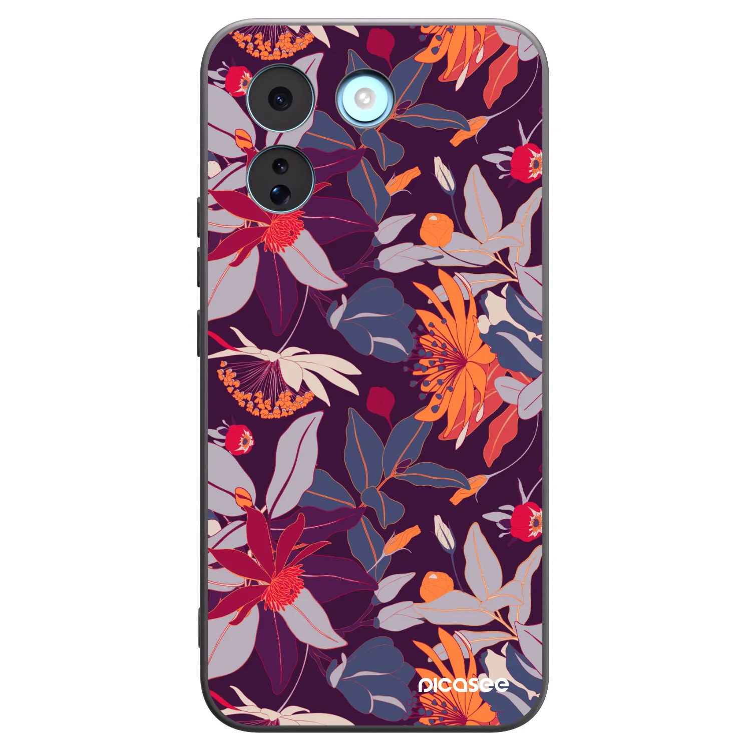 Picasee silikónový čierny obal pre Xiaomi Redmi Note 17 Pro MAX 5G - Purple Leaf