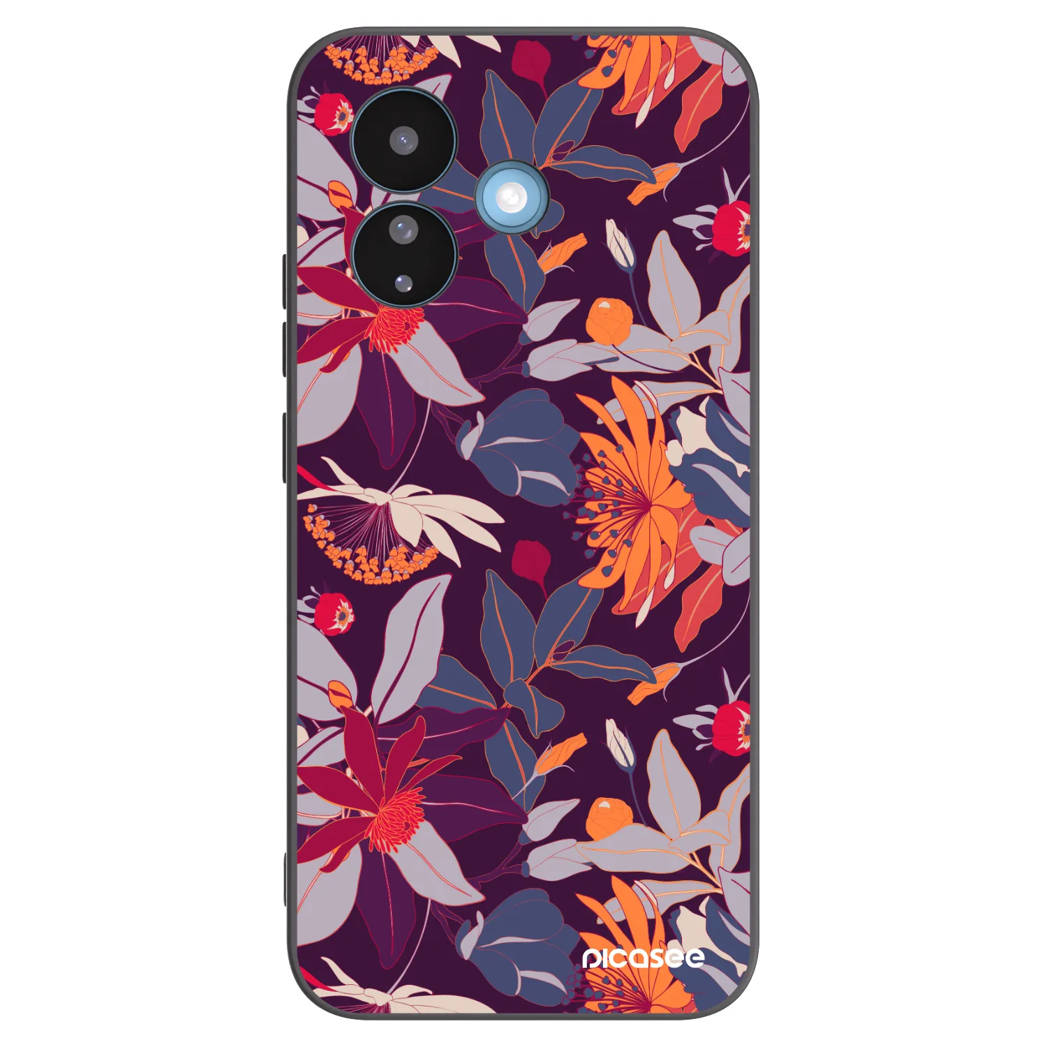 Picasee silikónový čierny obal pre Xiaomi Redmi Note 17 Pro 5G - Purple Leaf
