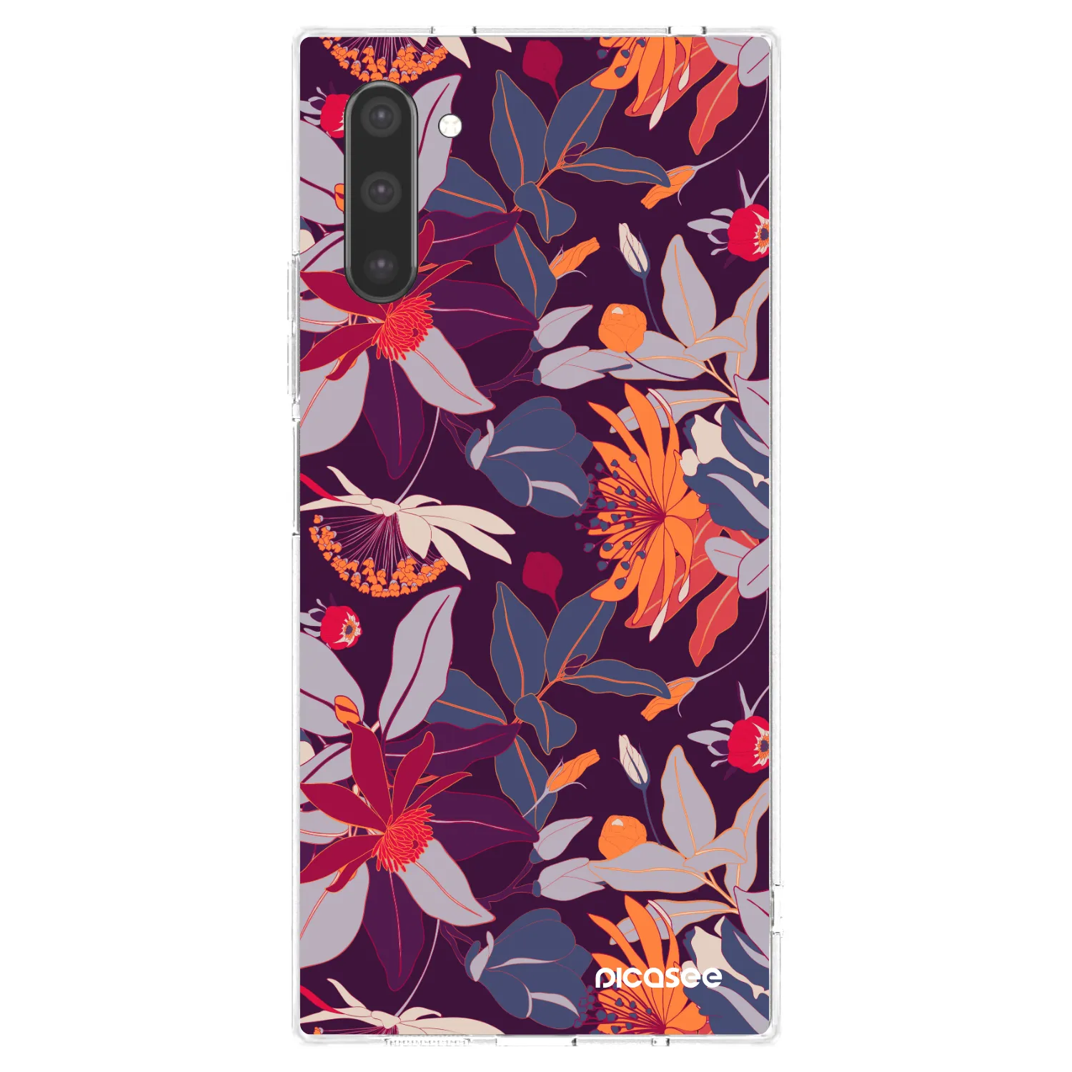 Picasee silikónový prehľadný obal pre Samsung Galaxy Note 10 N970F - Purple Leaf