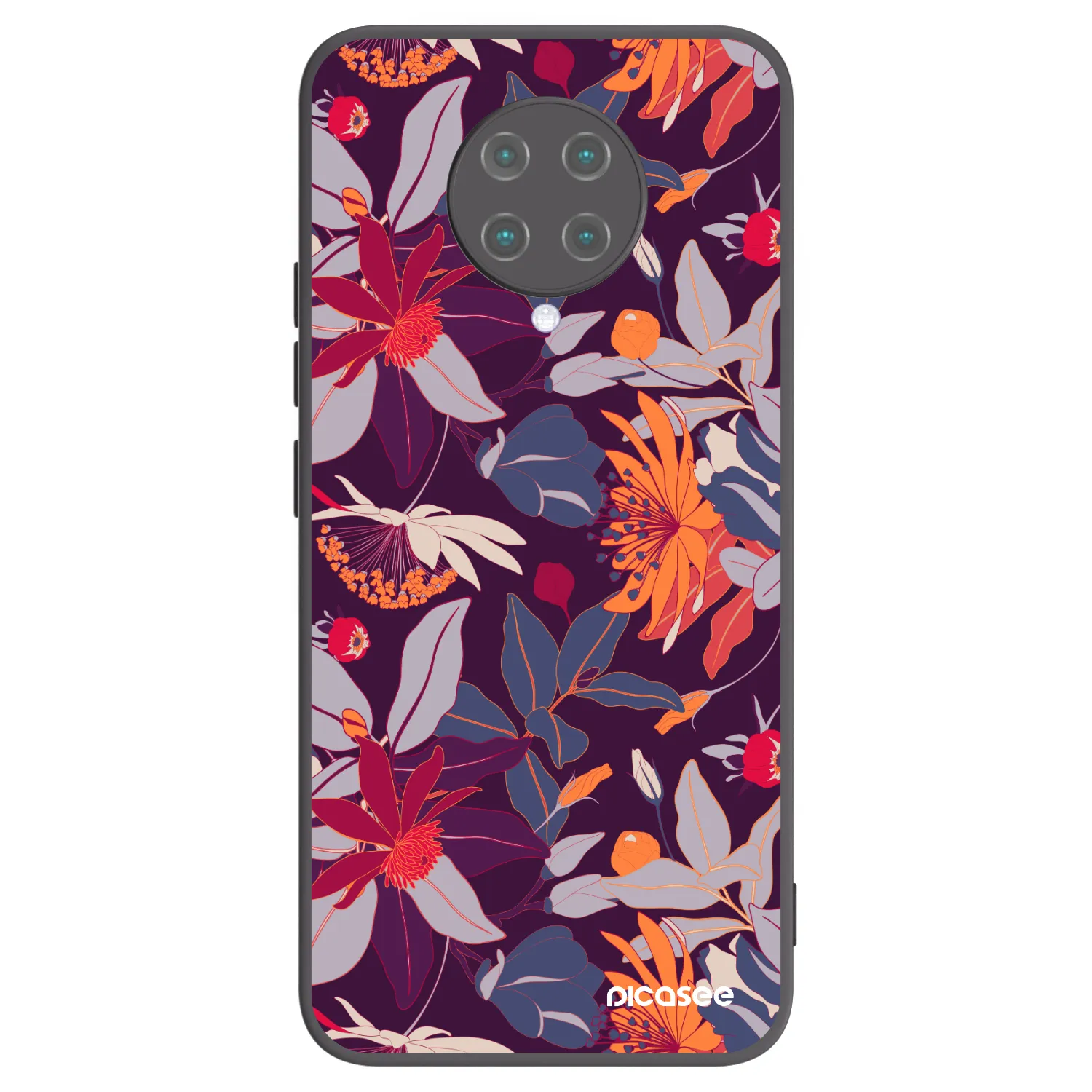 Picasee silikónový čierny obal pre Xiaomi Poco F2 Pro - Purple Leaf