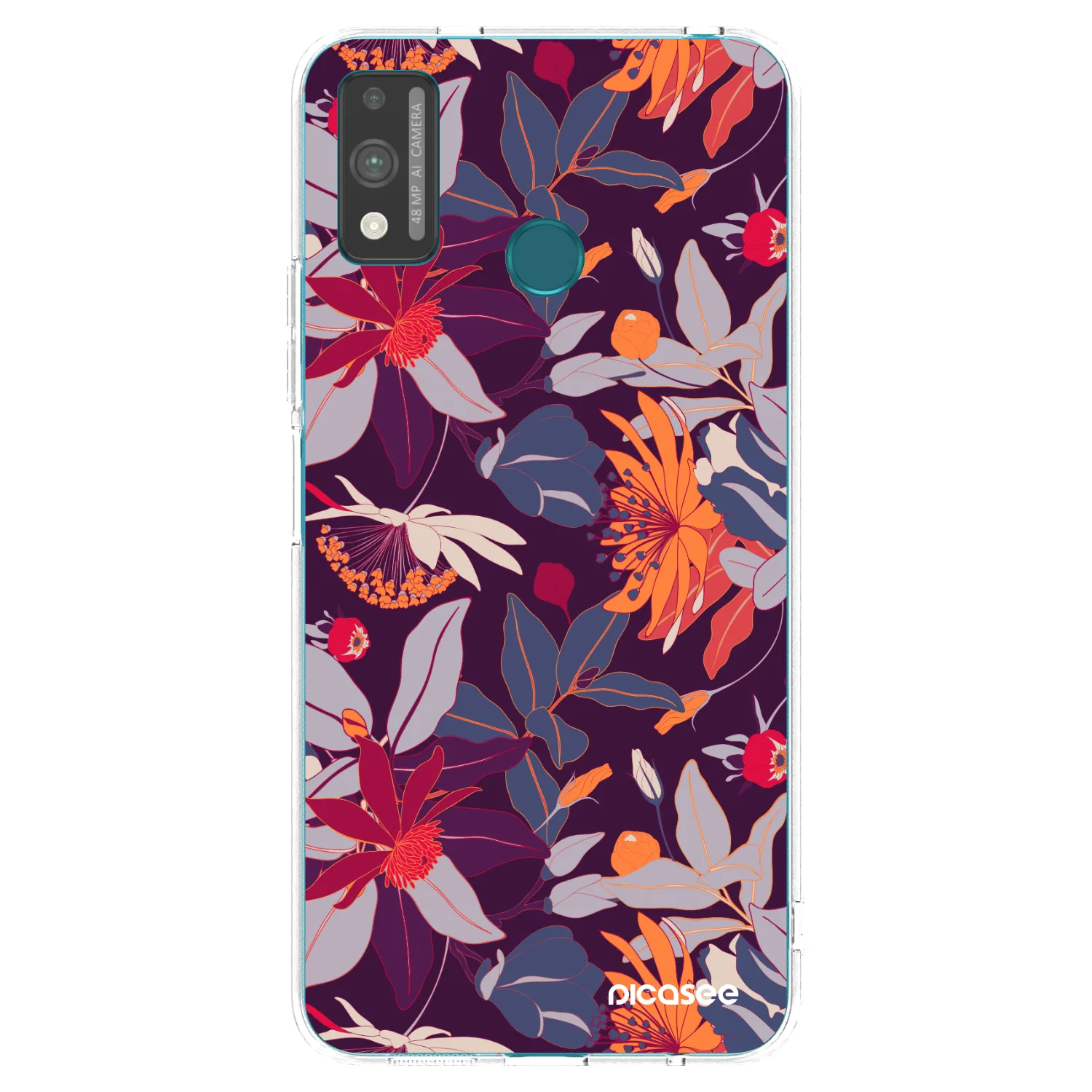 Picasee silikónový prehľadný obal pre Honor 9X Lite - Purple Leaf