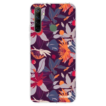 Picasee silikónový prehľadný obal pre Realme 6i - Purple Leaf