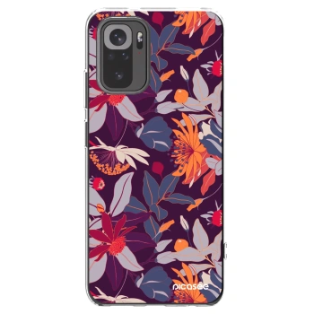 Picasee silikónový prehľadný obal pre Xiaomi Redmi Note 10S - Purple Leaf