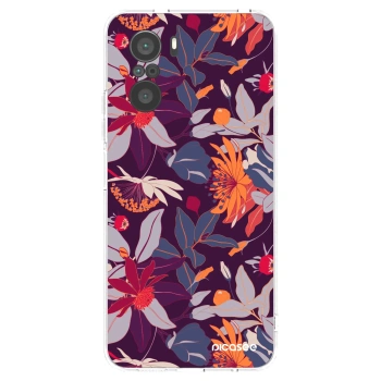 Picasee silikónový prehľadný obal pre Xiaomi Poco F3 - Purple Leaf