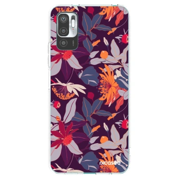 Picasee silikónový prehľadný obal pre Xiaomi Redmi Note 10 5G - Purple Leaf
