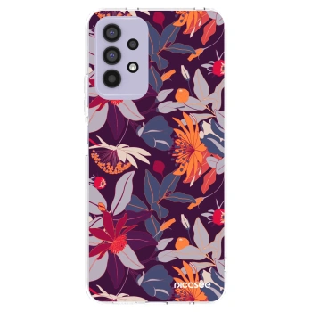Picasee silikónový prehľadný obal pre Samsung Galaxy A32 4G SM-A325F - Purple Leaf