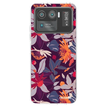 Picasee silikónový prehľadný obal pre Xiaomi Mi 11 Ultra - Purple Leaf