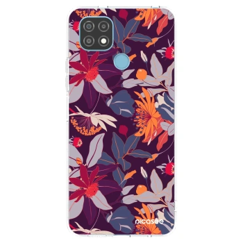 Picasee silikónový prehľadný obal pre Realme C21 - Purple Leaf