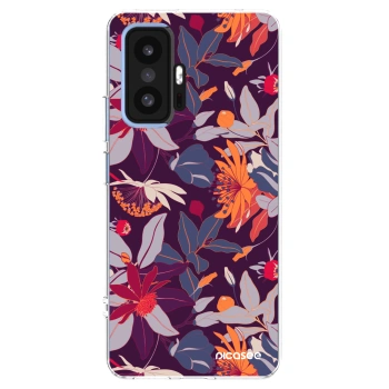 Picasee silikónový prehľadný obal pre Xiaomi 11T - Purple Leaf