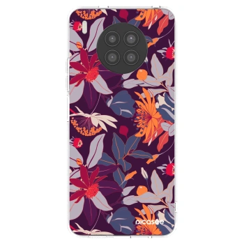 Picasee silikónový prehľadný obal pre Huawei Nova 8i - Purple Leaf