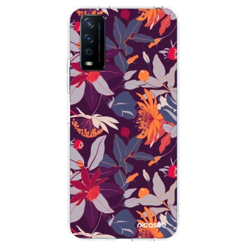 Picasee silikónový prehľadný obal pre Vivo Y11s - Purple Leaf