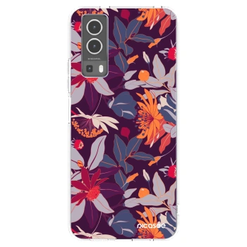 Picasee silikónový prehľadný obal pre Vivo Y72 5G - Purple Leaf