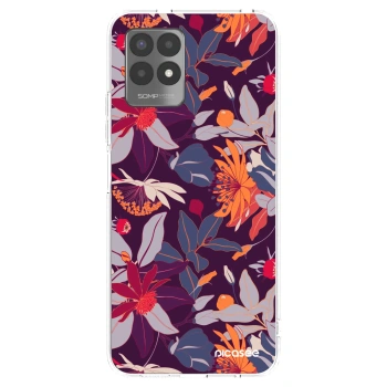 Picasee silikónový prehľadný obal pre Realme 8i - Purple Leaf