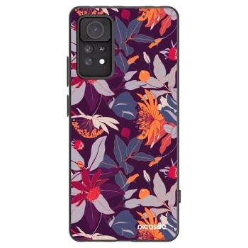 Picasee silikónový čierny obal pre Xiaomi Redmi Note 11 Pro - Purple Leaf